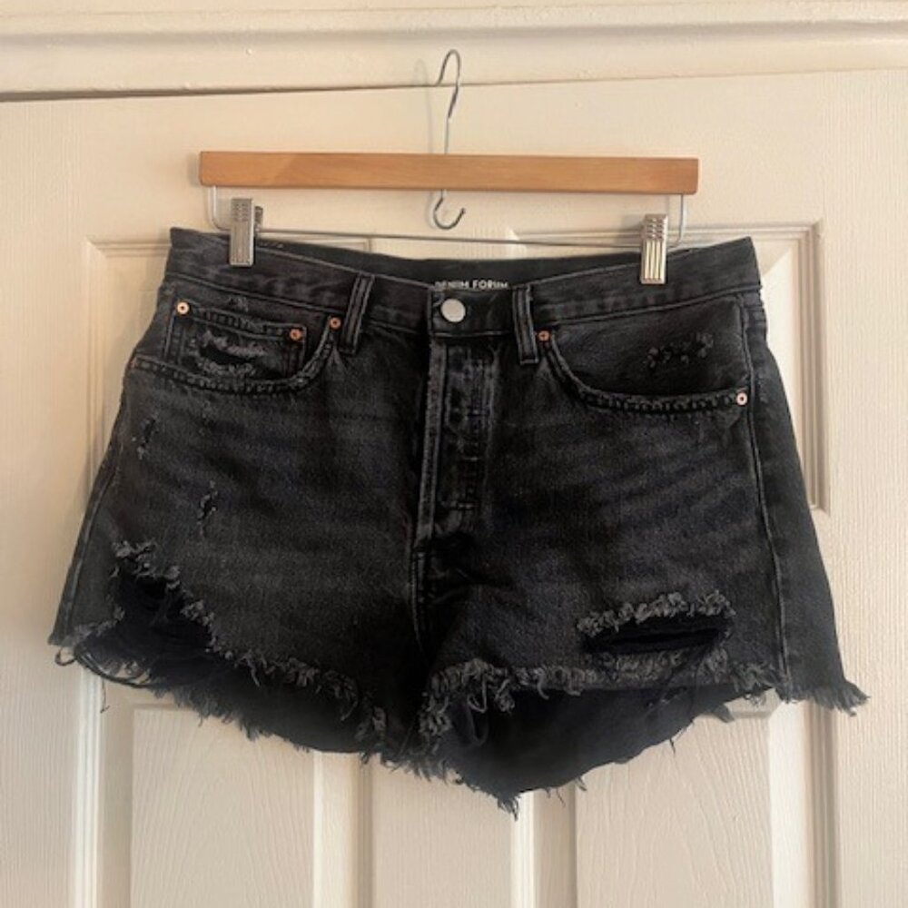 Charcoal jean shorts